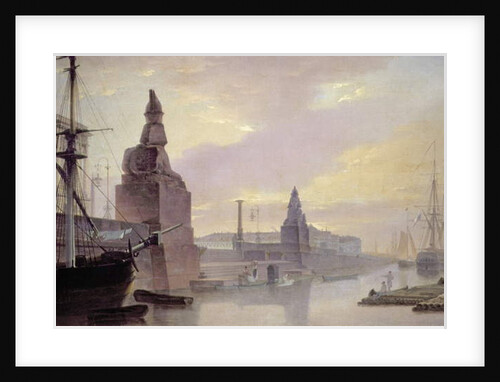 The Neva Embankment by the Academy of Art, 1835 by Maksim Nikiforovich Vorobiev