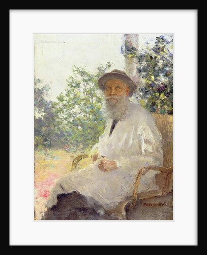 Portrait of Lev Nikolaevich Tolstoy on the Terrace, 1905 by Ivan Pokitonov