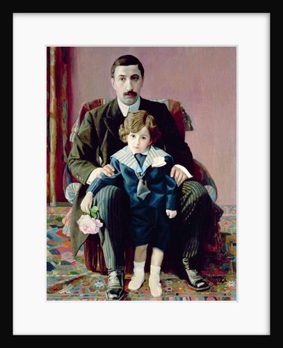 Portrait of Arman Frantsevich Aziber and his son, 1915 by Pavel Nikolaevich Filonov