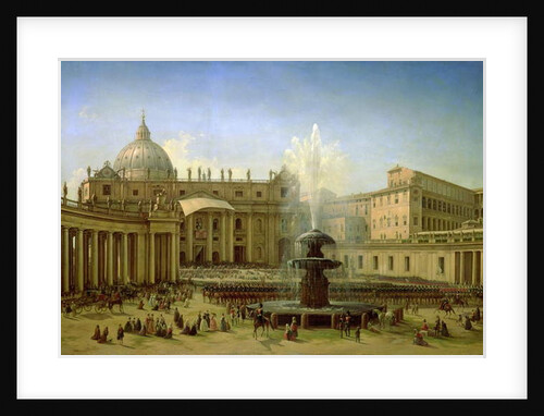 The Piazza San Pietro in Rome at the time of a Papal Blessing, 1850 by Grigori Grigor'evich Chernetsov