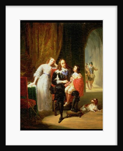 Charles I awaiting trial, Prince Henry seated on his lap by Alexandre Marie Colin