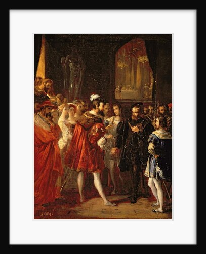 Charles V received by Francis I at the Louvre, c.1843 by Alexandre Marie Colin