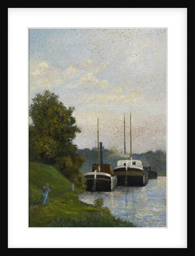 Barges on the Seine by Albert Dubois-Pillet