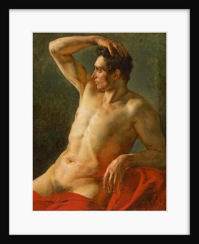 Male torso in profile, right arm raised, 1812 by Theodore Gericault