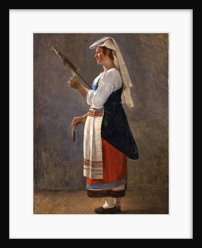 One of a pair of Italian studies: An Italian Peasant Spinning, 1820 by Achille Etna Michallon