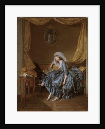 Young woman reading her correspondence in the bedroom by Louis Rolland Trinquesse