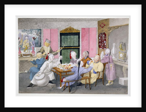 Mandarin being entertained by musicians c.1860 by School Chinese