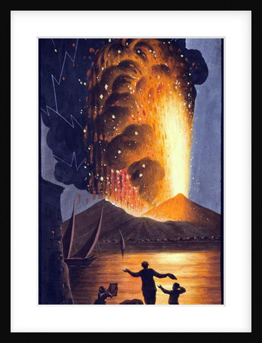 View of the great eruption of Mount Vesuvius on Sunday night August 8th 1779 from His Sicilian Majestiy's Palace at Pausilipo by Pietro Fabris