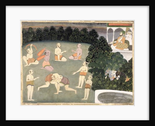 Athletes perform before a seated noble, c.1760 by School Mughal