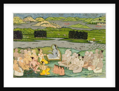 The sage Shuku Deva addressing King Parikshit & a group of Sadhus, c.1760 by School Mughal