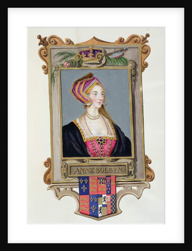 Portrait of Anne Boleyn 2nd Queen of Henry VIII, as a Young Woman from 'Memoirs of the Court of Queen Elizabeth'. by Sarah Countess of Essex