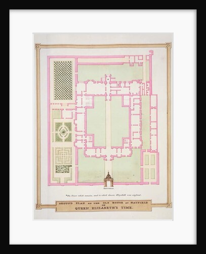 Ground Plan of the Old House at Hatfield in Queen Elizabeth's Time from 'Memoirs of the Court of Queen Elizabeth'. by Sarah Countess of Essex