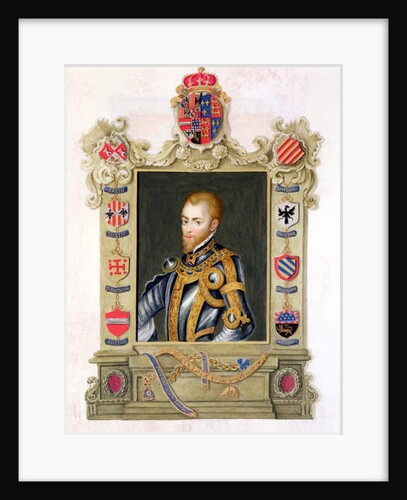 Portrait of Philip II King of Spain from 'Memoirs of the Court of Queen Elizabeth' after a portrait by Titian. by Sarah Countess of Essex