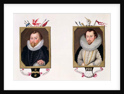 Double portrait of Sir Francis Drake and Sir Martin Frobisher from 'Memoirs of the Court of Queen Elizabeth. by Sarah Countess of Essex