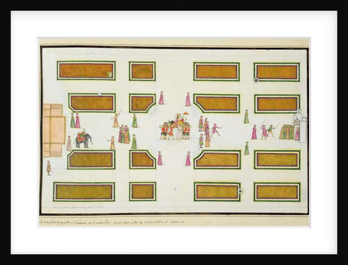 Presentation of Gentil by Nawab Shuja ud-Daula to Emperor Shah Alam in Angur Bagh by French School