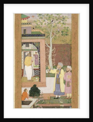 An artist decorating the interior of a garden pavilion by Mughal School