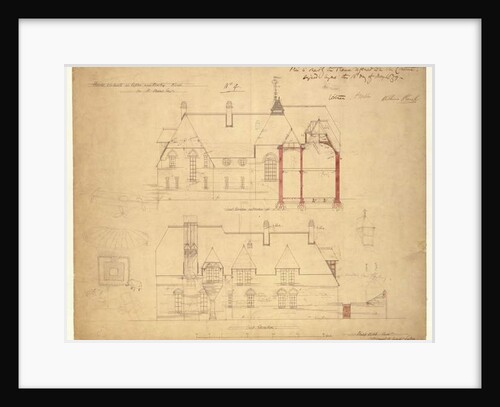 Elevations for The Red House, Bexley Heath by Philip Webb