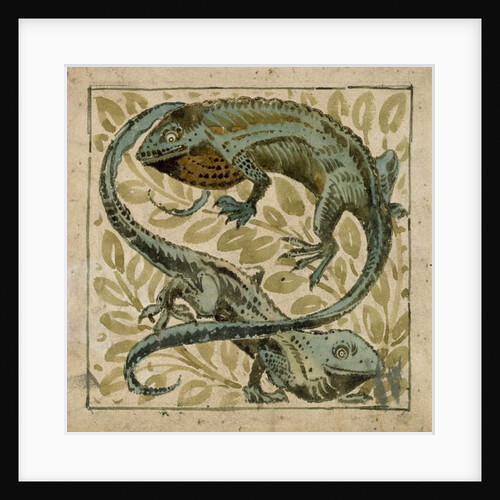 Lizards, design for a tile by William De Morgan