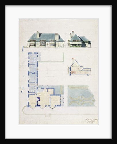 Proposed design for Broad Leys, Windermere, for Arthur Currer Briggs Esq., 1898 by Charles Francis Annesley Voysey