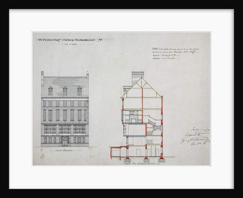 Design for a house for W. Flower Esq, Chelsea Embankment, London, 1876 by Richard Norman Shaw