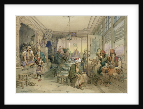 A Coffee House, Constantinople, 1854 by Amadeo Preziosi
