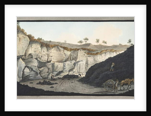 Excavations of a thick stratum of lava which ran into the sea during the eruption of Mount Vesuvius in 1631 by Pietro Fabris