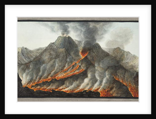 Crater of Mount Vesuvius from an original drawing executed at the scene in 1756 by Pietro Fabris
