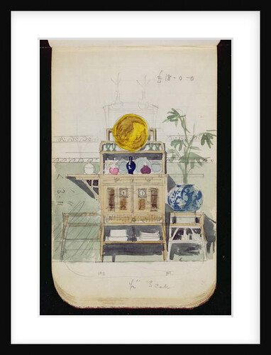 Design for a Sideboard, c.1860s-70s by Edward William Godwin