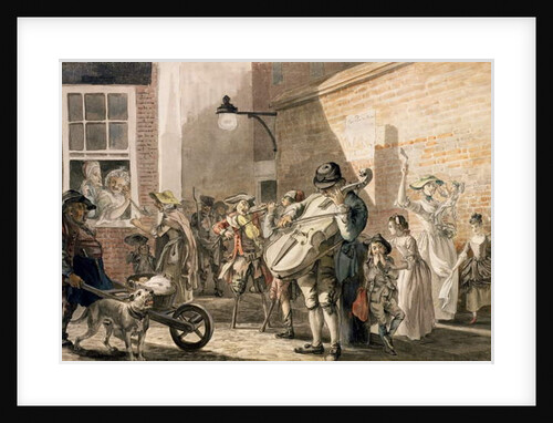 Itinerant Musicians playing in a poor part of town by Paul Sandby