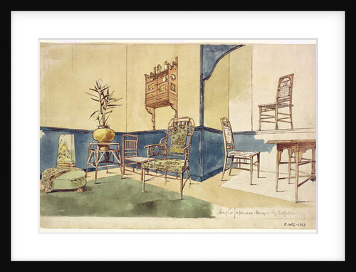 Anglo Japanese style furniture designs by Edward William Godwin c.1860 by English School