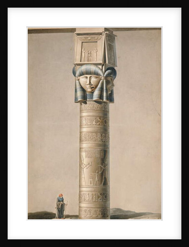 A Hathor headed pillar at Dendarah, illustration 'Descriptions of Egypt' by Edmonde Francois Jomard published 1809-22 by French School