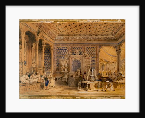 Interior of a Turkish Caffinet, Constantinople, 1838 by Thomas Allom
