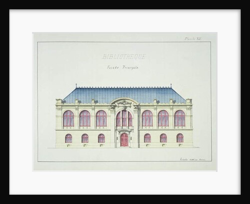Main facade of a Library by H. Monnot
