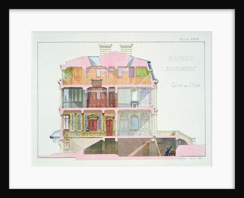Cross section of house for the Bourgeoisie by H. Monnot