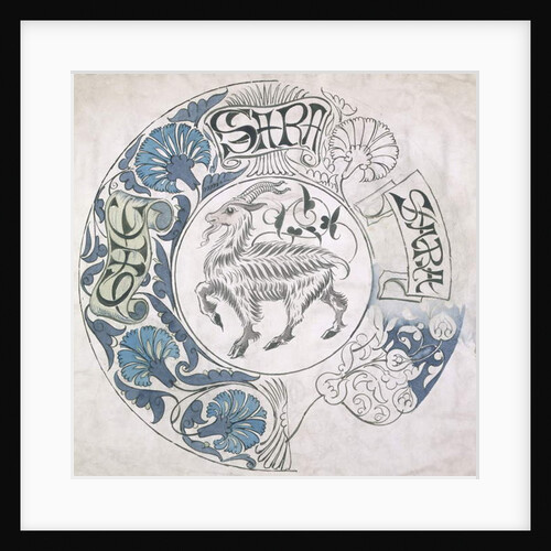 Sara, circular design with goat by William De Morgan