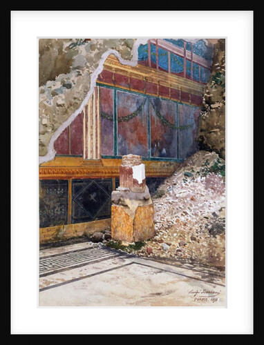 House of the Silver Wedding, damaged fresco of garlands by Luigi Bazzani