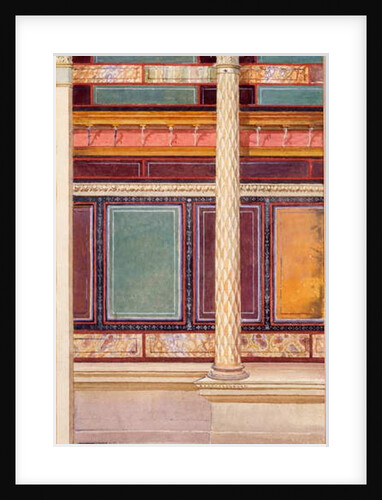 Architectural style fresco in the cubiculum, House of the Silver Wedding, Pompeii, 1897 by Luigi Bazzani