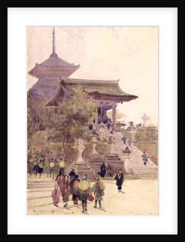 The Entrance to the Temple of Kiyomizu-Dera, Kyoto, with Pilgrims ascending by Alfred East