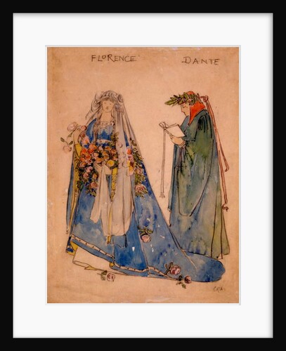 Florence and Dante, 1890s by English School