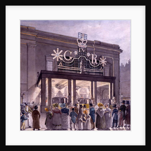 Outside the Theatre Royal, Drury Lane, 1821 by Robert Blemell Schnebbelie