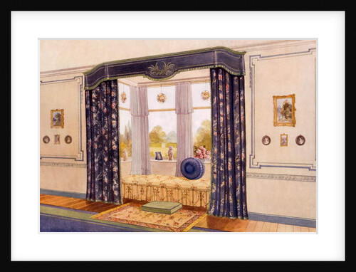 Window seat encased by luxurious draperies, early C20th by Richard Goulburn Lovell