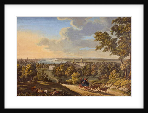 Flamstead Hill, Greenwich: The Stagecoach heading south c.1810/20 by English School