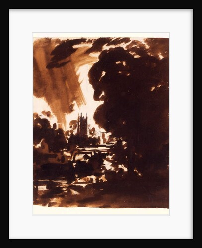 Trees and a stretch of water on the Stour by John Constable