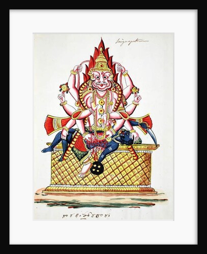 Narasimha, 4th avatar of Vishnu by Indian School