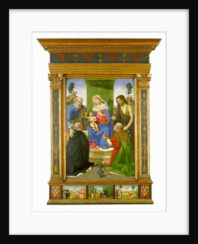 Madonna and Child Enthroned with Saints Peter, John the Baptist, Dominic and Nicholas of Bari, c.1481–85 by Piero di Cosimo