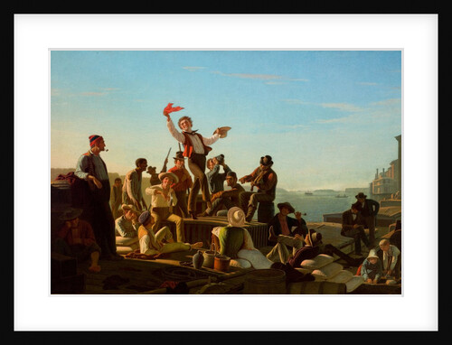 Jolly Flatboatmen in Port, 1857 by George Caleb Bingham