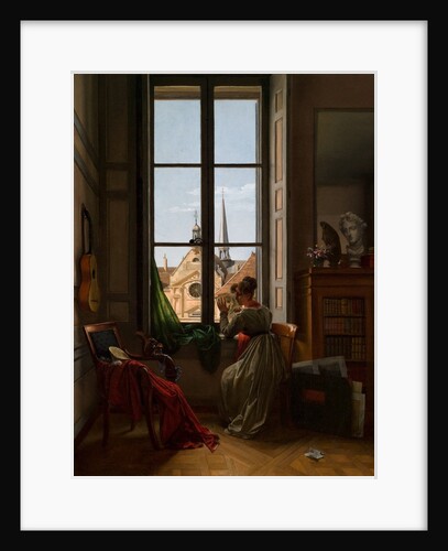 Interior with Young Woman Tracing a Flower, c.1820-22 by Louise Adeone Droelling