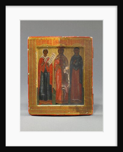 Menologion Icon with Sts. Paraskeve, Catherine, and Anastasia, late 17th century by Russian School