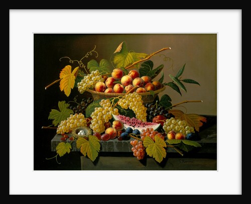 Still Life with a Basket of Fruit, 19th century by Severin Roesen