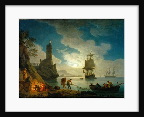 A Harbor in Moonlight, 1787 by Claude Joseph Vernet